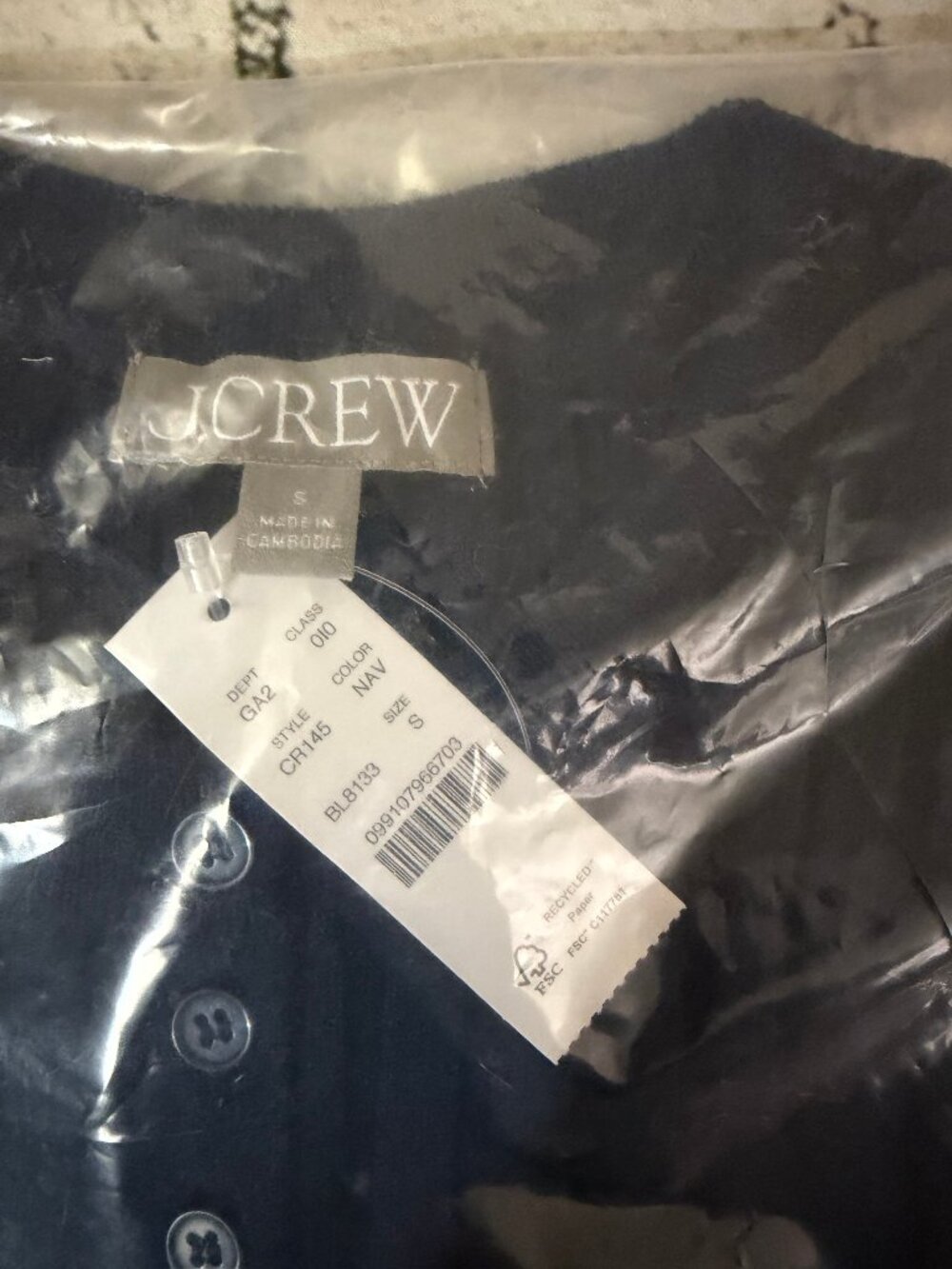J. Crew Wide-rib fitted cardigan top in merino wool S - Picture 6 of 7